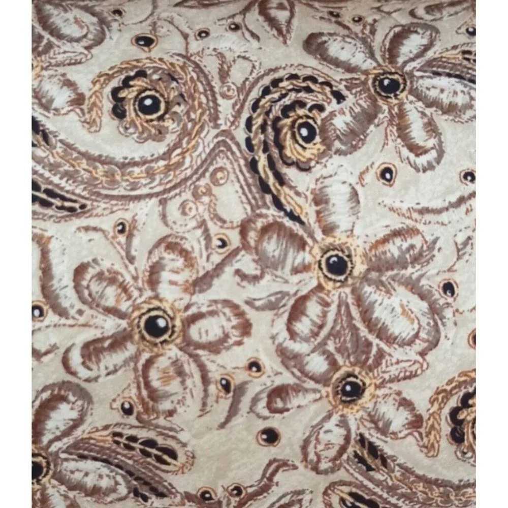 LANVIN Beige Floral Silk Tie FRANCE 58